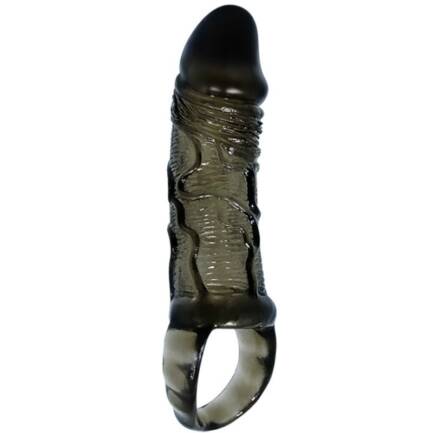 BAILE - FUNDA EXTENSORA PENE CON STRAP PARA TESTICULOS NEGRO 13.5 CM - Imagen 5