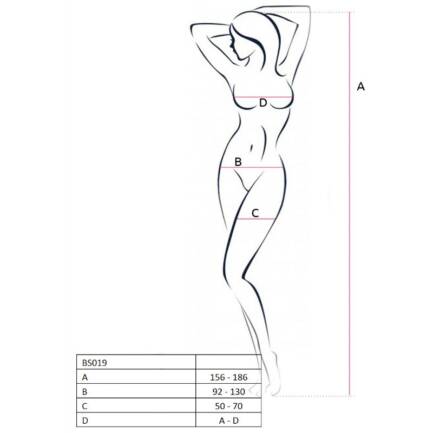 PASSION - WOMAN BS019 BODYSTOCKING NEGRO TALLA ÚNICA - Imagen 2