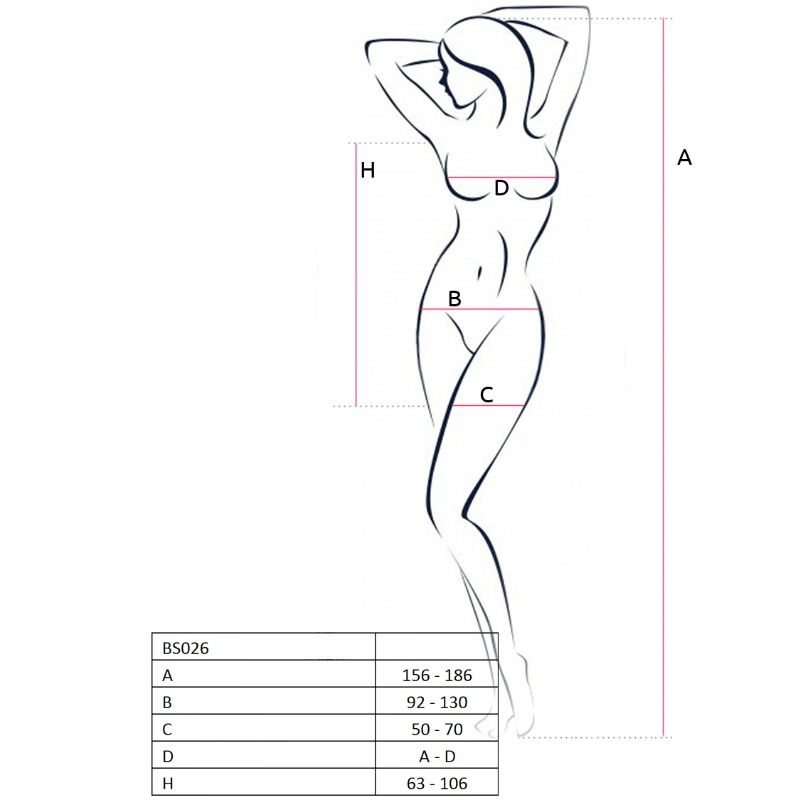 PASSION - WOMAN BS026 BODYSTOCKING WHITE DRESS STYLE ONE SIZE - Image 2