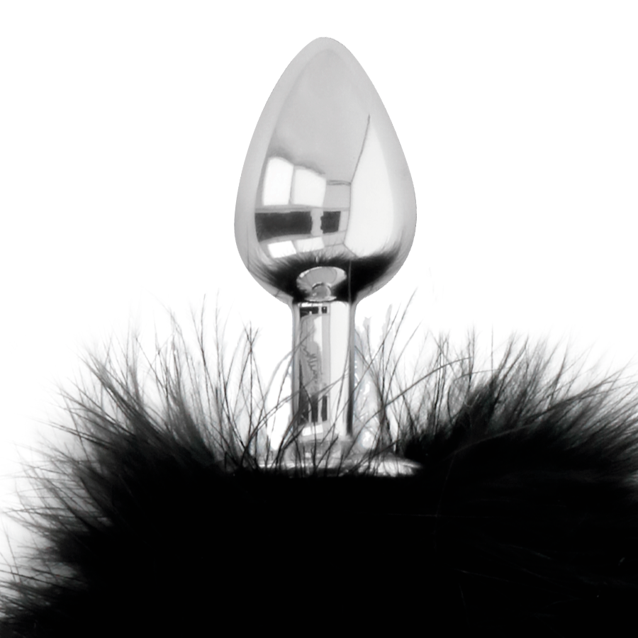 DARKNESS - EXTRA BUTTPLUG ANAL CON COLA NEGRO 7 CM - Imagen 3