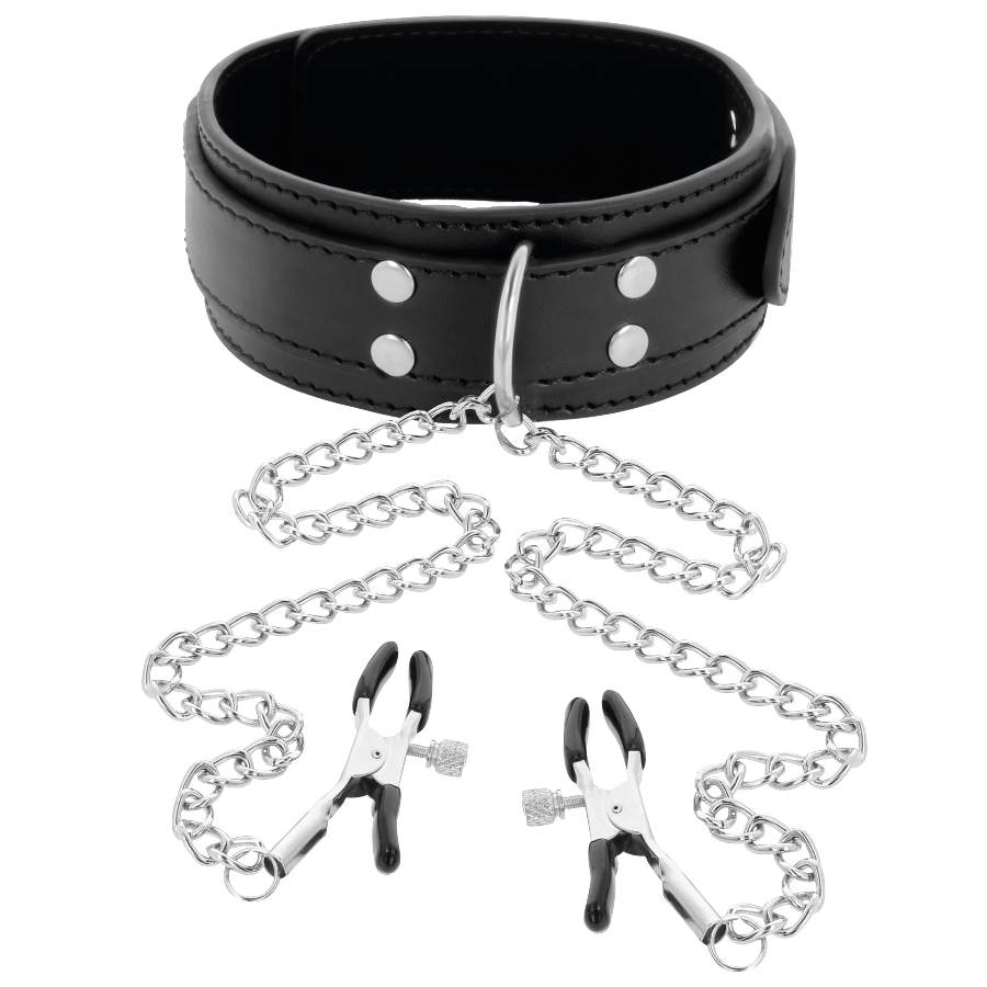 DARKNESS - COLLAR CON PINZAS PARA PEZONES NEGRO - Imagen 2