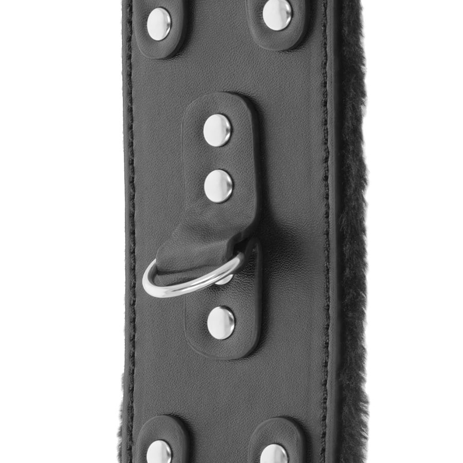 DARKNESS - MENOTTES AJUSTABLES EN CUIR NOIR AVEC DOUBLURE – Image 3