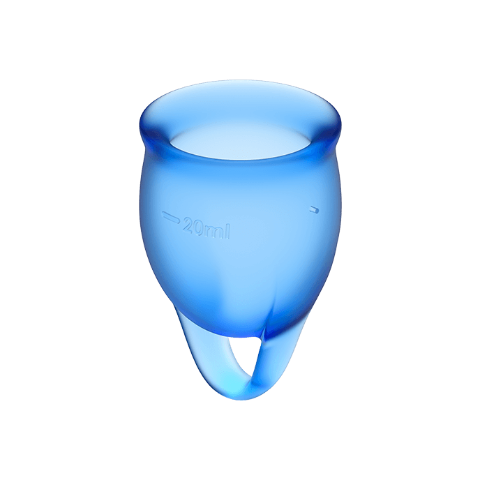 SATISFYER - COUPE MENSTRUELLE FEEL CONFIDENT BLEU FONCÉ 15 + 20 ML – Image 3